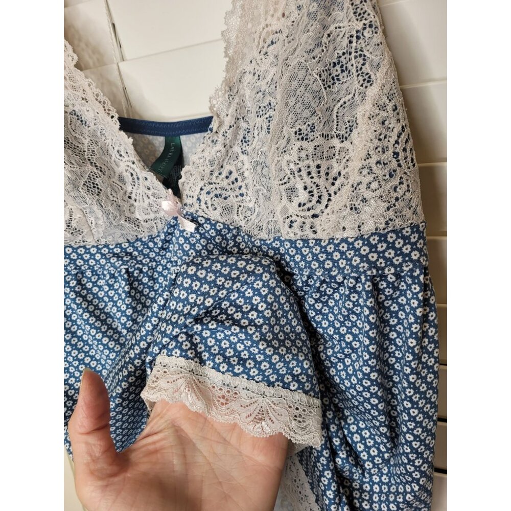 VTG Laura Ashley Womens Camisole Top Lace Trimmed Baby doll Coquette Siren Party - Picture 2 of 5